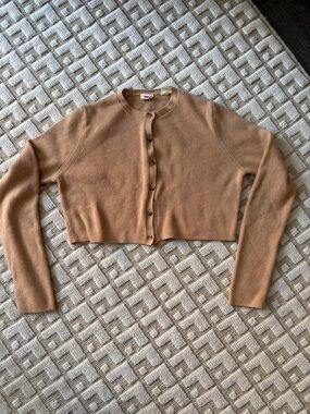 Levi’s Cropped Women's Button-Front Sweater Cardigan in Camel Size Medium